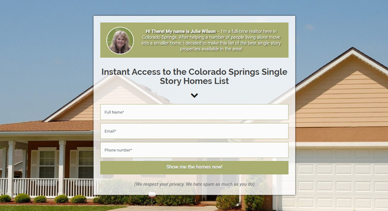 Woodleaf landing page CTA