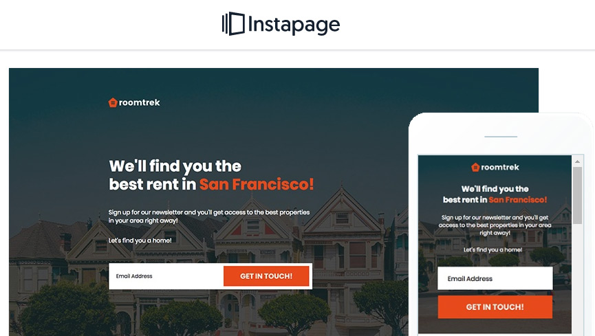 Instapage landing page example