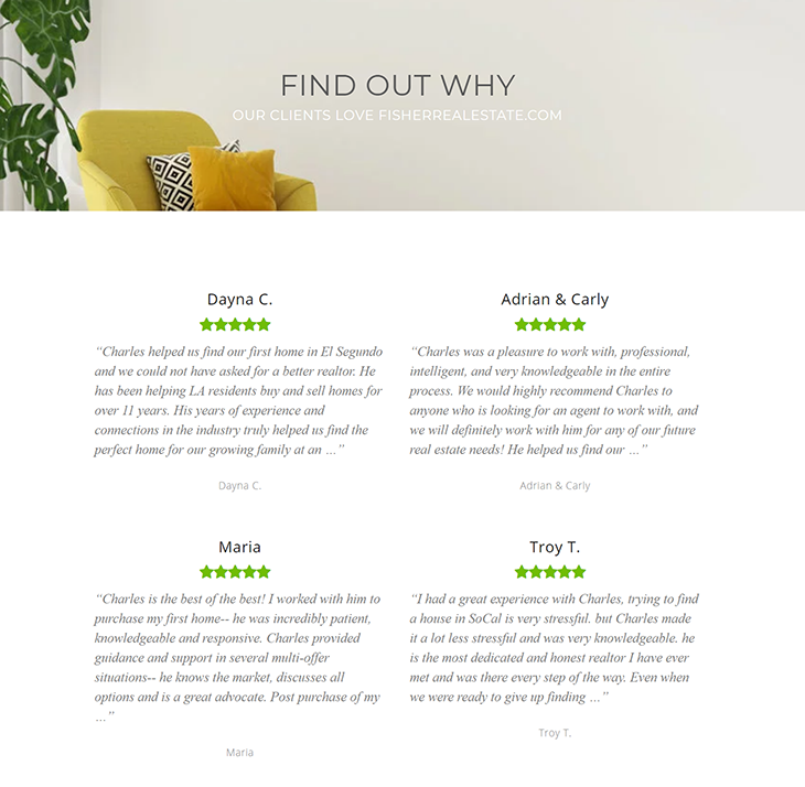 Real Estate Review Page