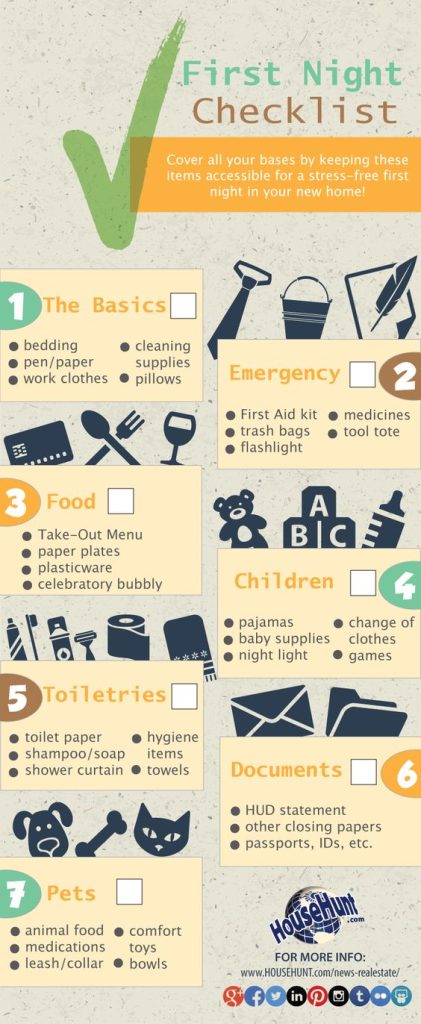 First Night checklist