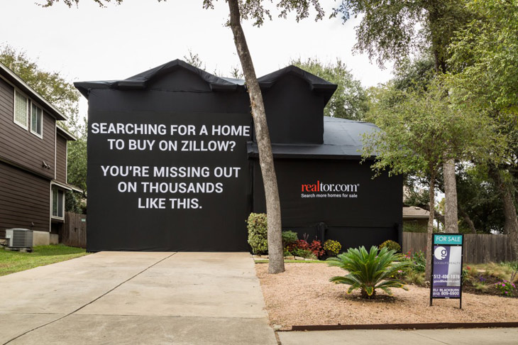 realtor ad covered home
