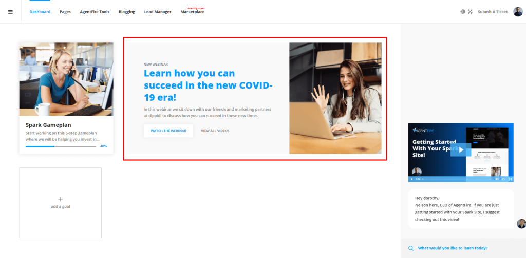 AgentFire Success Dashboard: Events Widget