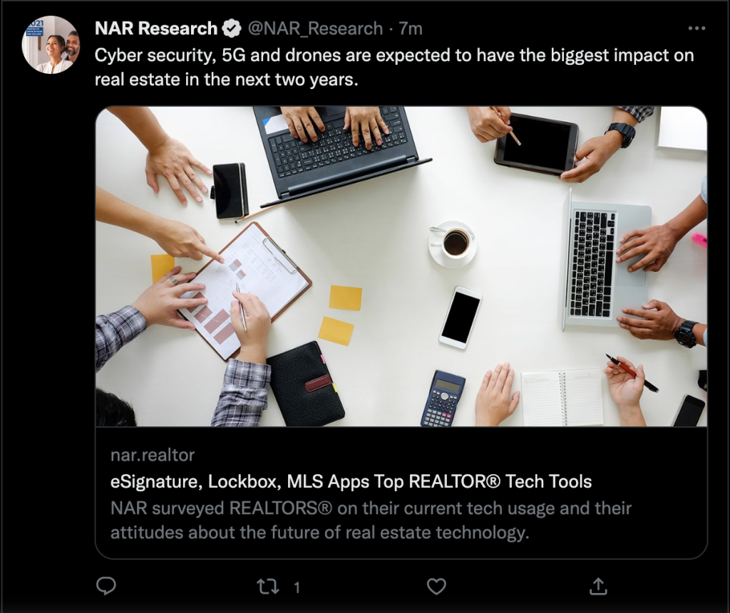 NAR real estate news tweet
