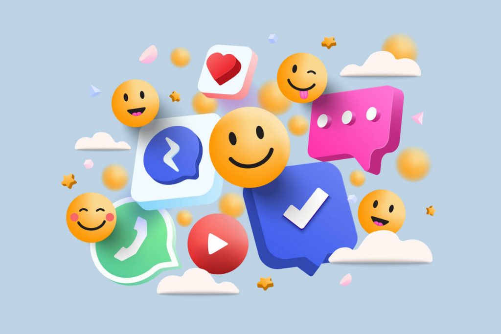 social media like and emojis